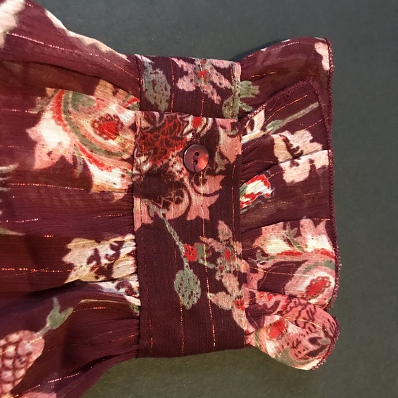 Violet & Claire merlot floral sheer tunic - Picture 4 of 5